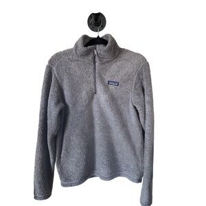 Patagonia Los Gatos 1/4 Zip Fleece Pullover Mens Small Gray Excellent Sherpa